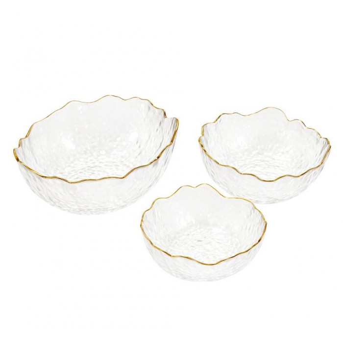 Zestaw 3 Mis Shp Bowls Transparentny