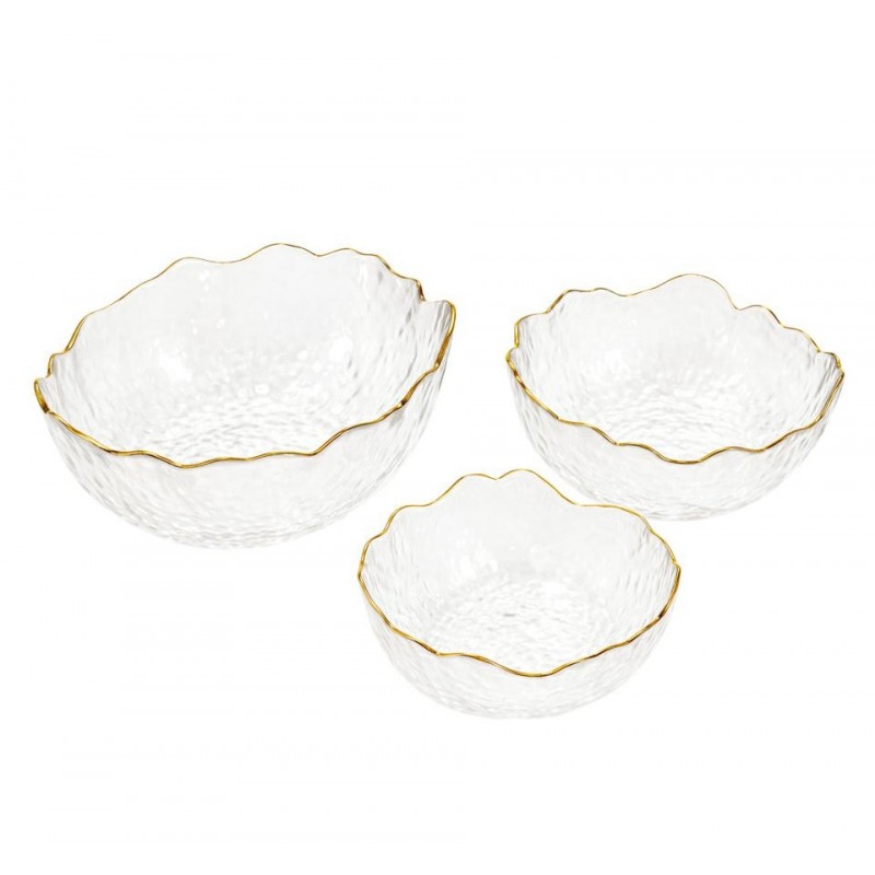 Zestaw 3 Mis Shp Bowls Transparentny