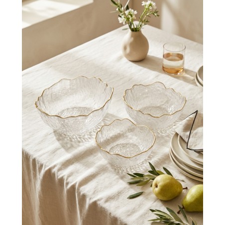 Zestaw 3 Mis Shp Bowls Transparentny