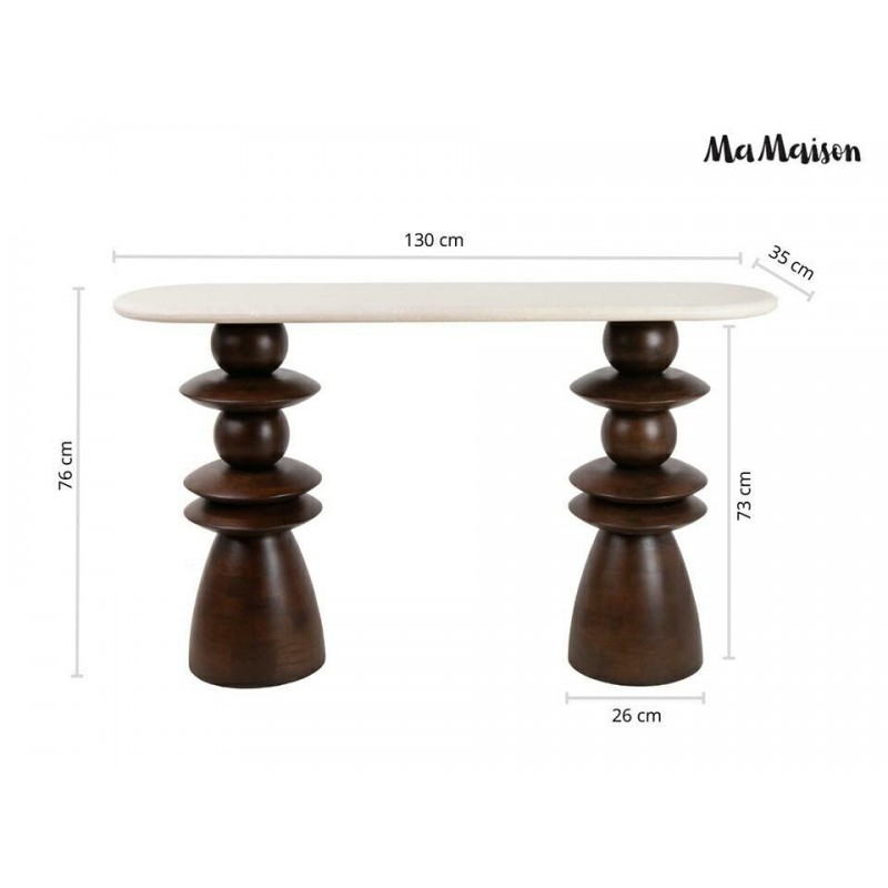 Mamaison Konsola Ronda 130 Drewno Mango   / Marmur