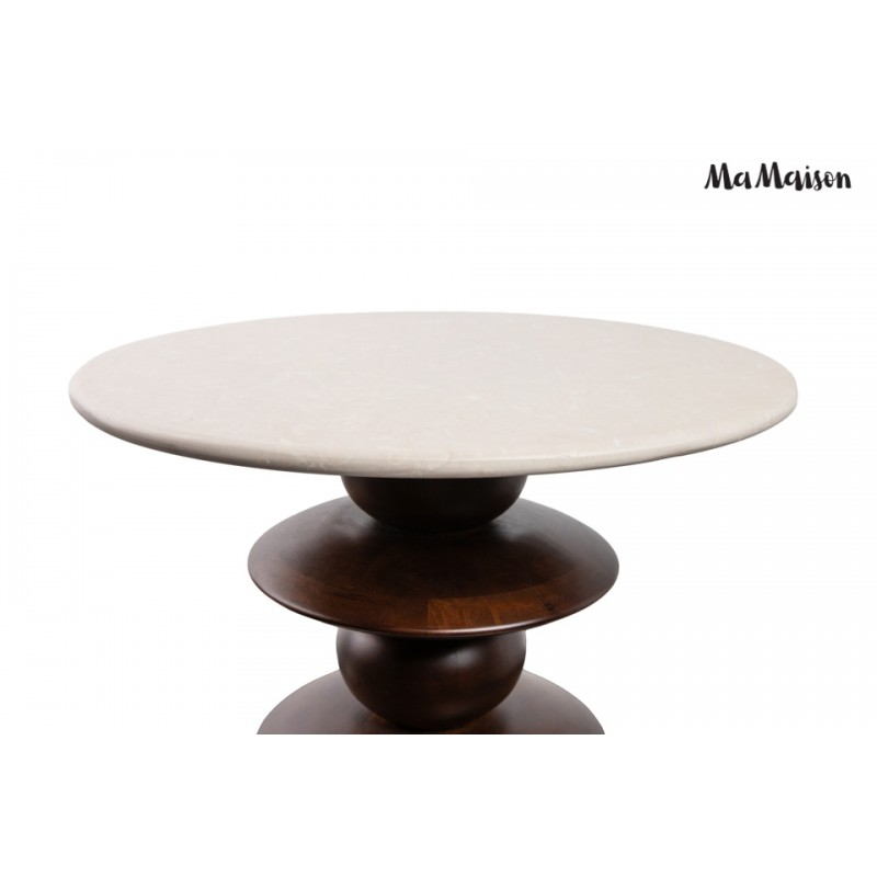 Mamaison Stolik Ronda 50 Drewno Mango /   Marmur