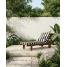 Zestaw ogrodowy AZURE leżak z materacem i poduszką biało-czarny