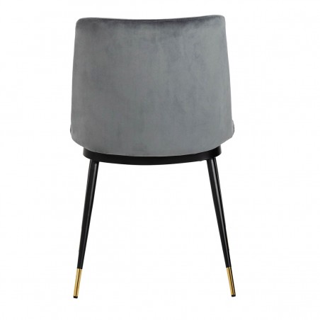 Zestaw 6 Krzeseł Diego Ciemny Szary -     Welur, Podstawa Czarno Złota