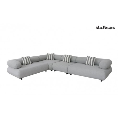 Mamaison Sofa Narożna Ogrodowa Alexander  4 Szara (Poduszki I Pokrowiec W Zestawie)