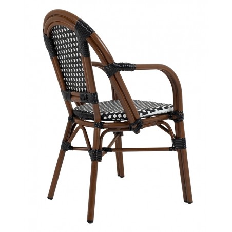 Zestaw 6 Krzeseł Ogrodowych Cafe Paris    Arm Brązowy Rattan
