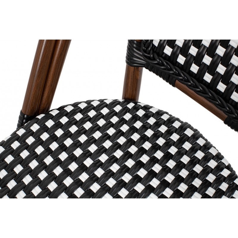 Zestaw 6 Krzeseł Ogrodowych Cafe Paris    Arm Brązowy Rattan