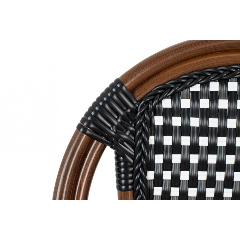 Zestaw 4 Krzeseł Ogrodowych Cafe Paris    Arm Brązowy Rattan