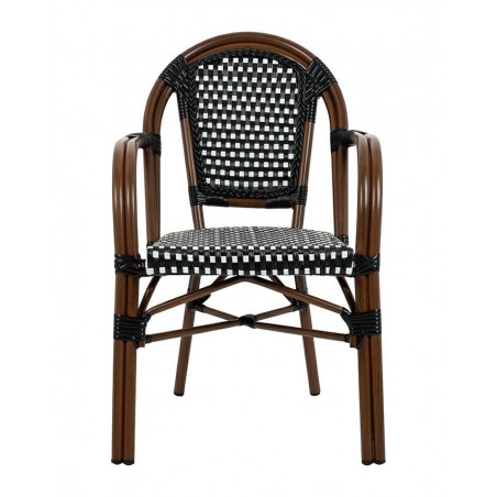 Zestaw 2 Krzeseł Ogrodowych Cafe Paris    Arm Brązowy Rattan