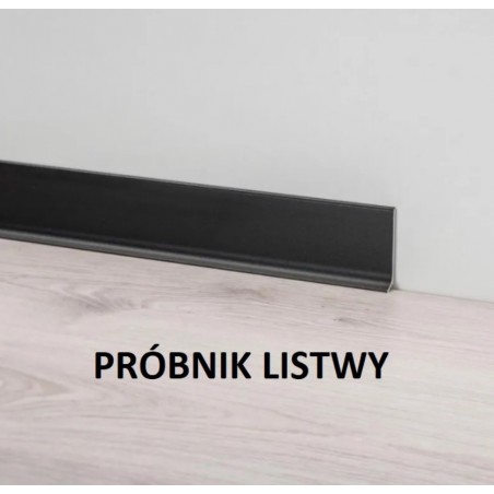Próbnik - listwa przypodłogowa aluminiowa czarna 90/8SF metal line Profilpas - cokół H8, 15 cm