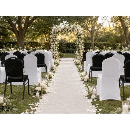 Zestaw 2 Krzeseł Bankietowych Heron       Czarny + 2 Pokrowce Weding Białe
