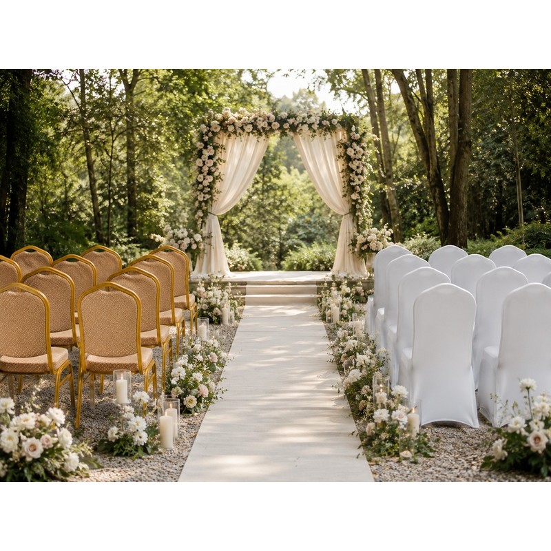 Zestaw 6 Krzeseł Bankietowych Hera + 6    Pokrowców Weding