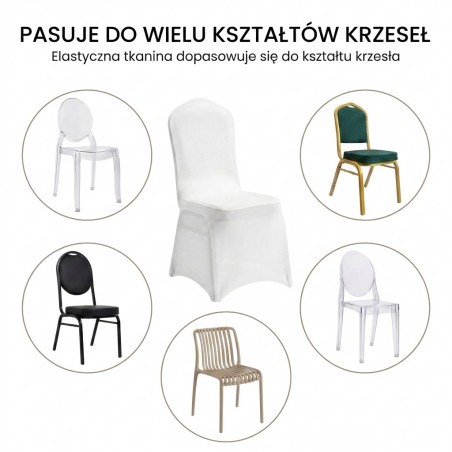 Zestaw 6 Krzeseł Bankietowych Hera + 6    Pokrowców Weding
