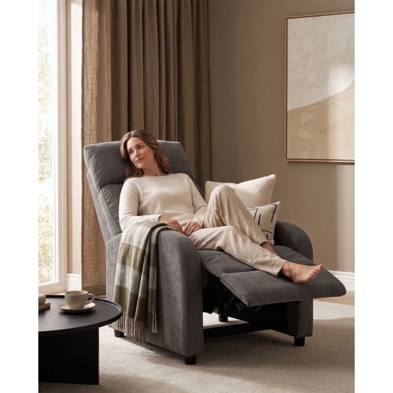 Fotel Relax Premium Ciemny Szary
