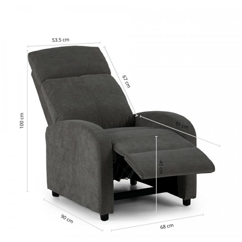 Fotel Relax Premium Ciemny Szary