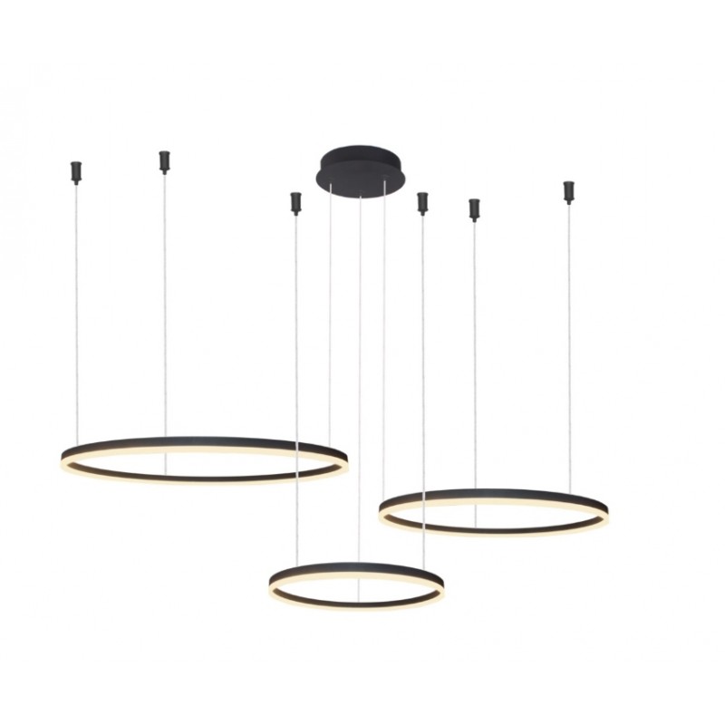 Azzardo Lampa Wisząca Halo 100+80+60 Cct  Dimm Z Pilotem Czarna