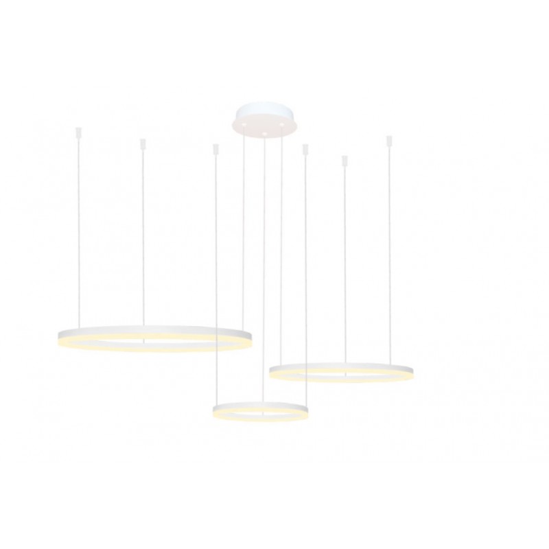 Azzardo Lampa Wisząca Halo 80+60+40 Cct   Dimm Z Pilotem Biała
