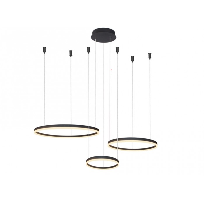 Azzardo Lampa Wisząca Halo 80+60+40 Cct   Dimm Z Pilotem Czarna