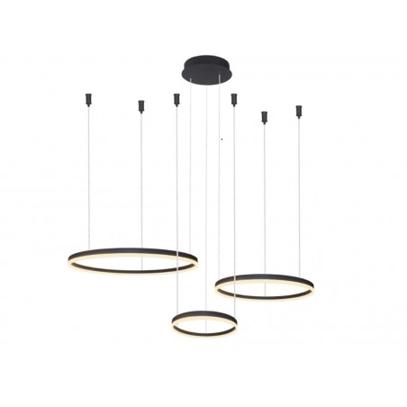Azzardo Lampa Wisząca Halo 80+60+40 Cct   Dimm Z Pilotem Czarna