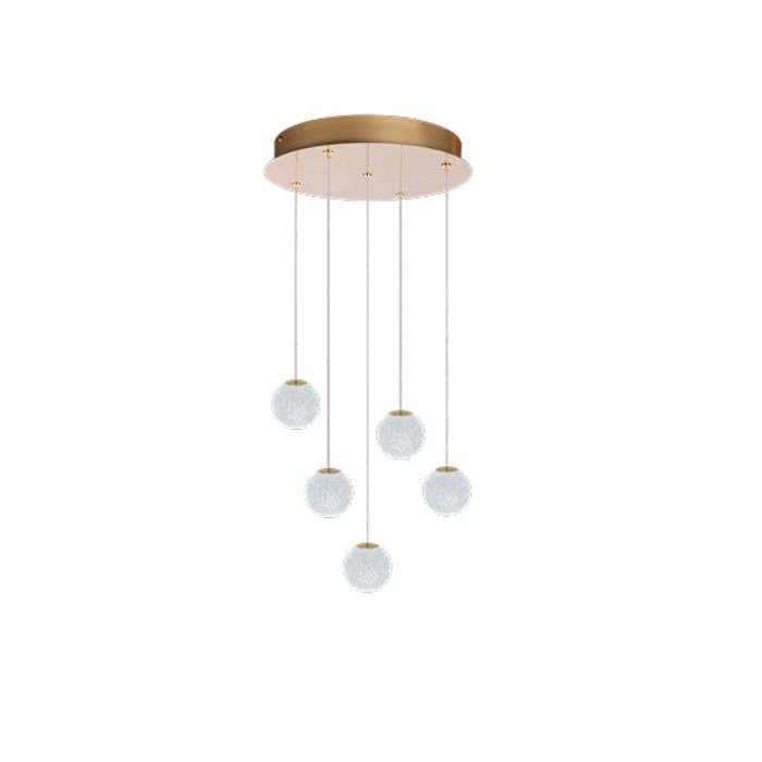 Azzardo Lampa Wisząca Edem 5 Round Złota
