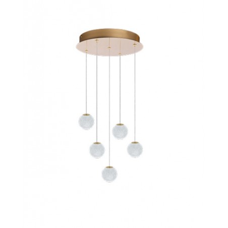 Azzardo Lampa Wisząca Edem 5 Round Złota