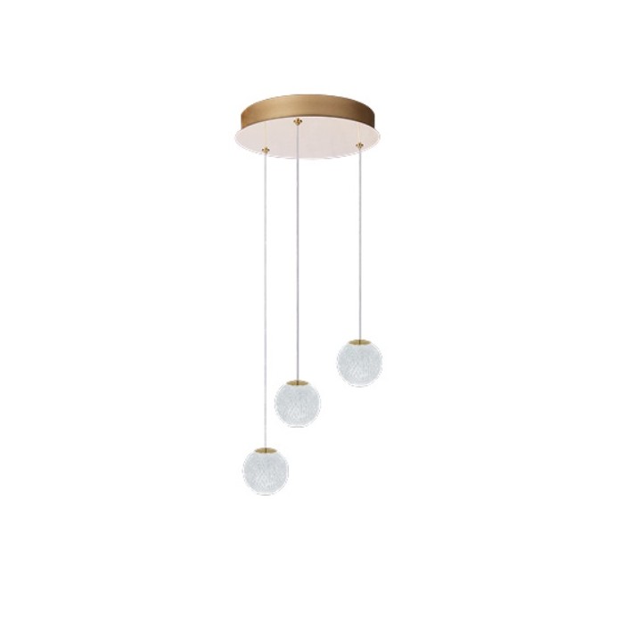 Azzardo Lampa Wisząca Edem 3 Round Złota