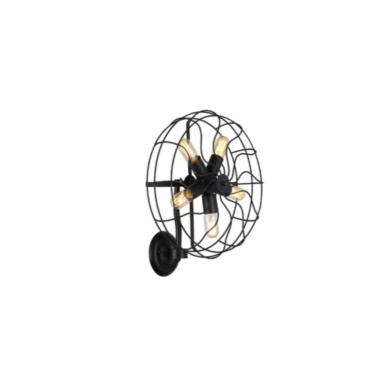 Azzardo Lampa Ścienna Fan Wall Czarna