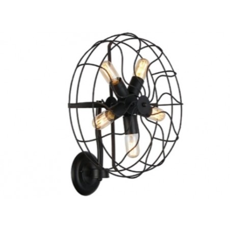 Azzardo Lampa Ścienna Fan Wall Czarna