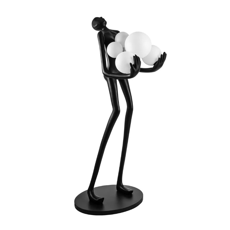 Azzardo Lampa Podłogowa Atlas B Czarna