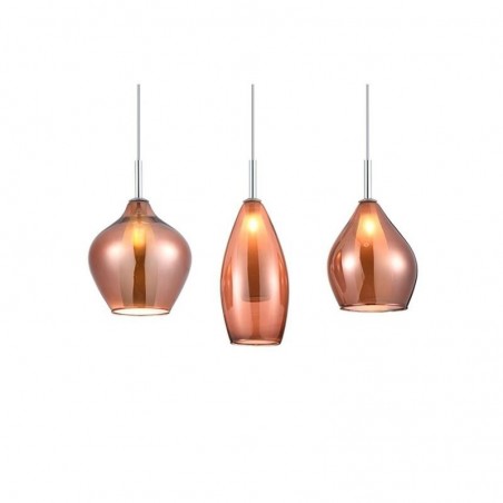 Azzardo Lampa Wisząca Amber Milano 3      Miedziana