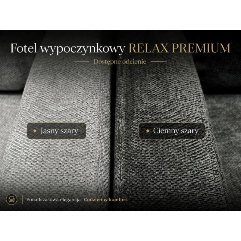 Fotel Relax Premium Jasny Szary