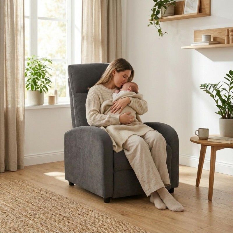 Fotel Relax Premium Ciemny Szary