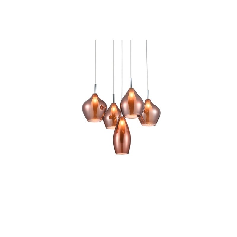 Azzardo Lampa Wisząca Amber Milano 5      Miedziana