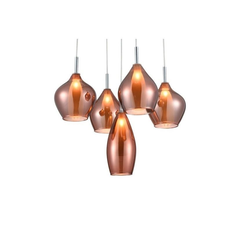 Azzardo Lampa Wisząca Amber Milano 5      Miedziana