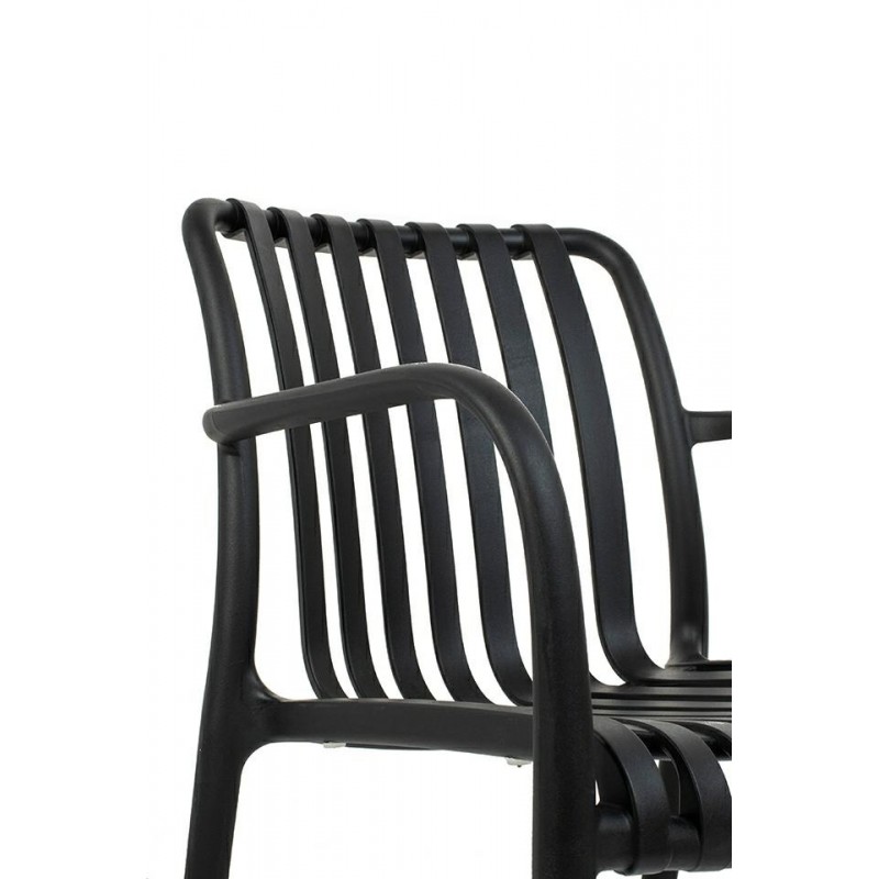 Modesto Zestaw 6 Krzeseł Strips Arm       Czarny