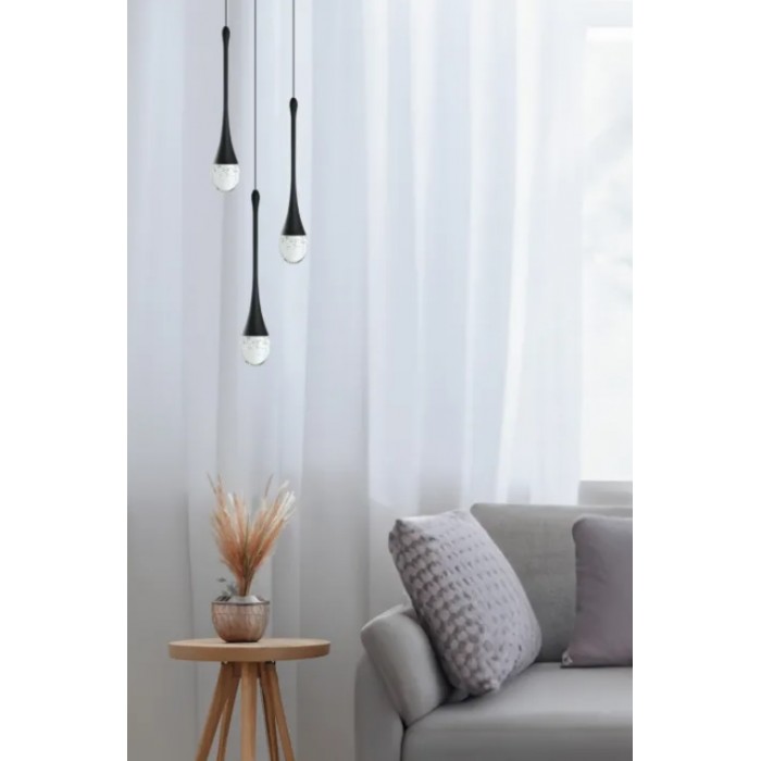 Azzardo Lampa Wisząca Dalma 3 Round       Czarna
