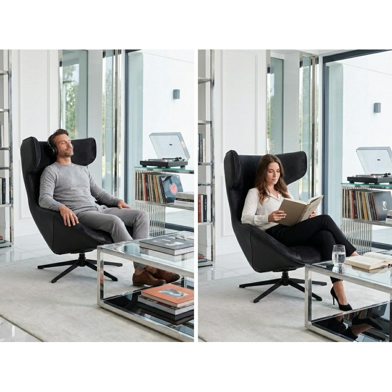 Fotel obrotowy VITA VELVET czarny PU