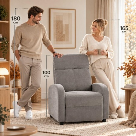 Fotel Wypoczynkowy Rozkładany Relax       Premium Jasny Szary