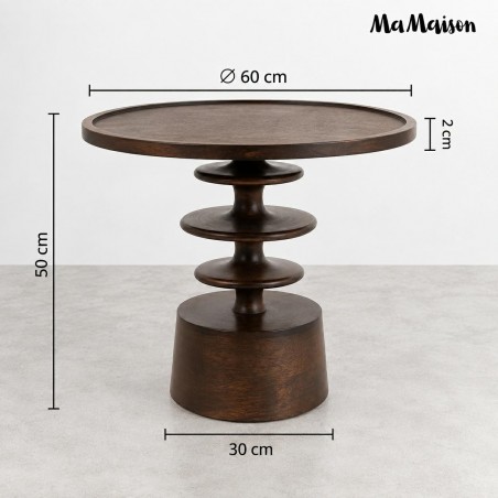 Mamaison Stolik Tango 45 Marmur / Drewno  Mango