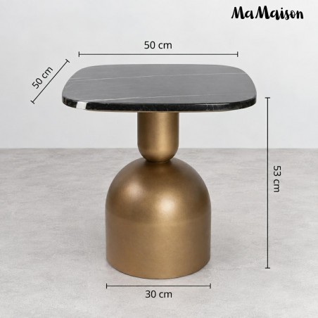 Mamaison Stolik Ringo 50 Złoty / Czarny   Marmur