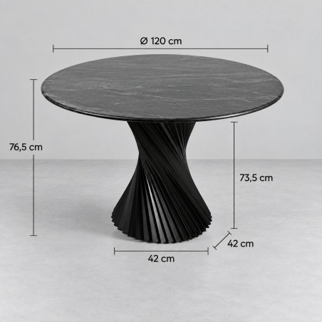 Mamaison Stół Jadalniany Tango 120        Czarny Marmur / Drewno Mango