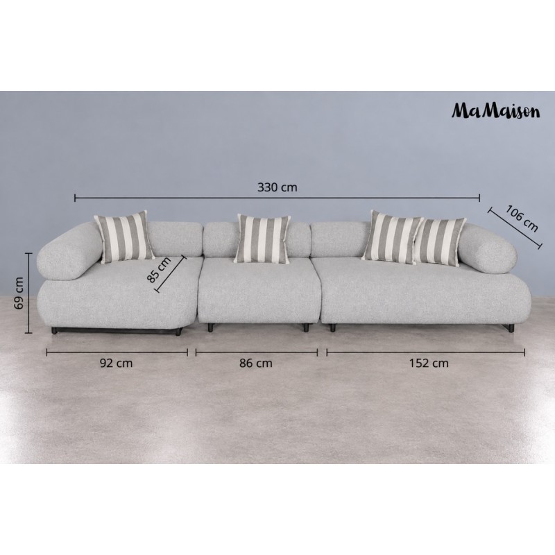 Mamaison Sofa Ogrodowa Alexander Szara    (Poduszki I Pokrowiec W Zestawie)