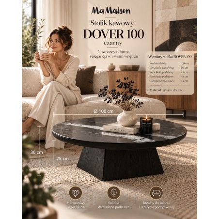 Mamaison Stolik Kawowy Dover 100 Czarny