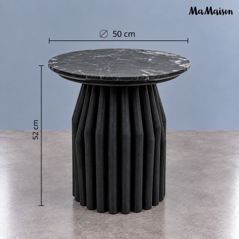 Mamaison Stolik Levante Czarny Marmur /   Drewno