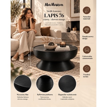 Mamaison Stolik Kawowy Lapis 76 Czarny