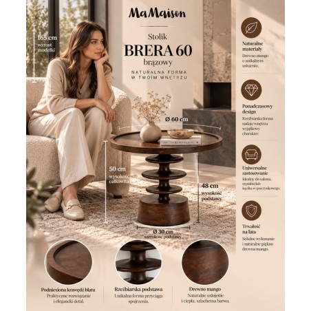 Mamaison Stolik Brera 60 Brązowy