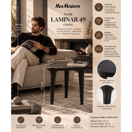 Mamaison Stolik Laminar Czarny / Drewno