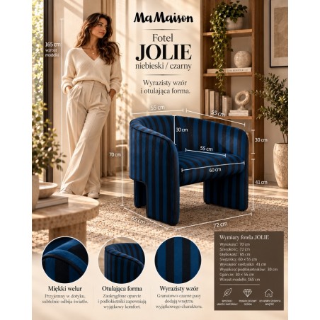 Mamaison Fotel Jolie Niebieski / Czarny