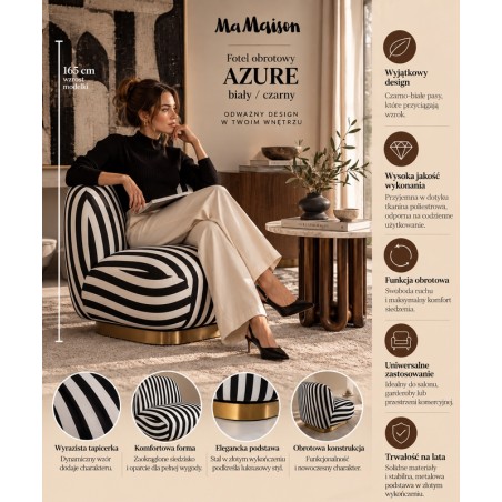 Mamaison Fotel Obrotowy Azure Biały /     Czarny