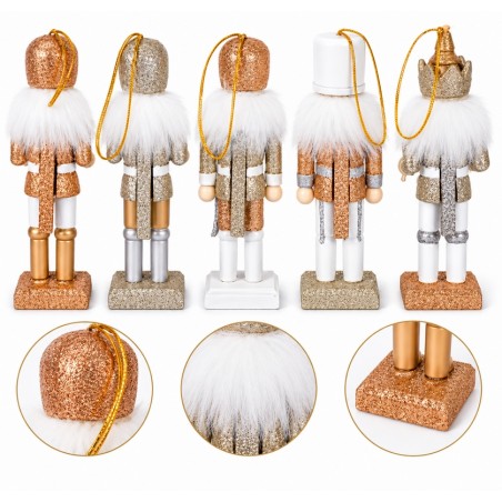 Zestaw 5 Sztuk Dziadków Do Orzechów Shp   Cracker Złoty