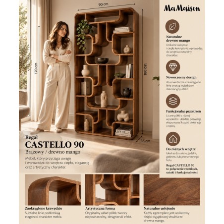 Mamaison Regał Castello 90 Brązowy